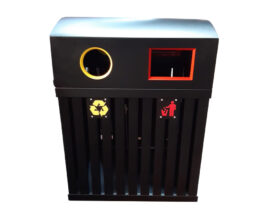 Black Double SS Recycling Bins