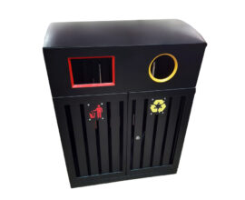 Black Double SS Recycling Bins