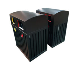 Black Double SS Recycling Bins