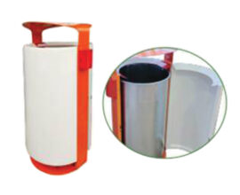 Red and White 97 litre Outdoor Bin